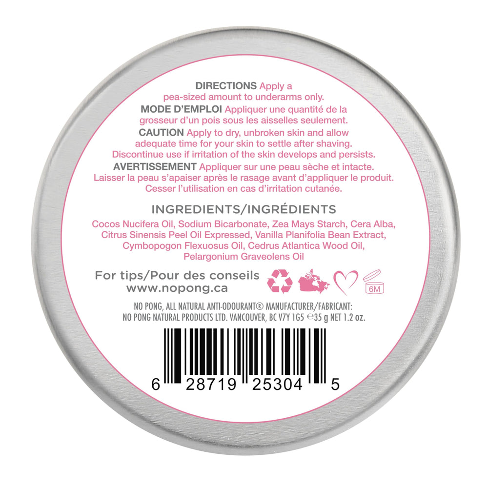 NO PONG original deodorant tin-closeup reveals natural texture and clean scent.