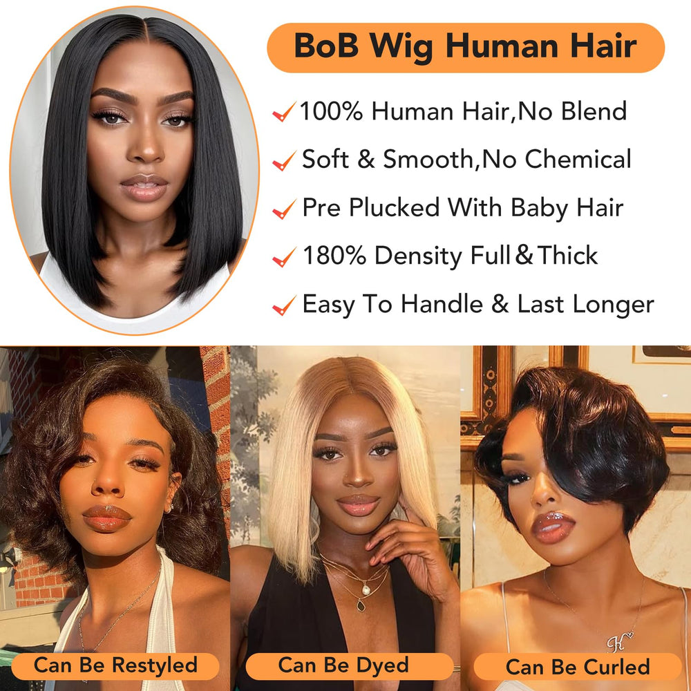 Nopxam Bob Wig 180% density close-up reveals full, balanced volume.
