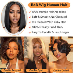 Nopxam Bob Wig 180% density close-up reveals full, balanced volume.