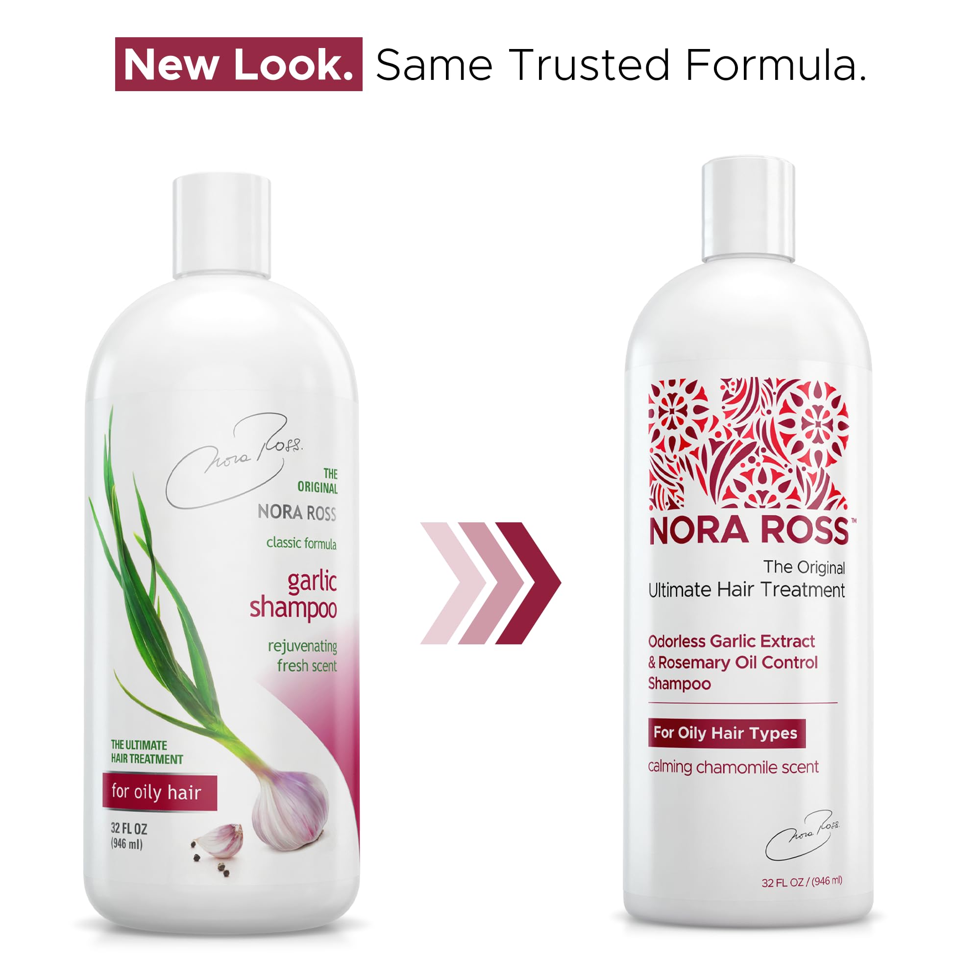 Nora Ross garlic extract oil control shampoo with rosemary on shelf inviting daily cleansing
