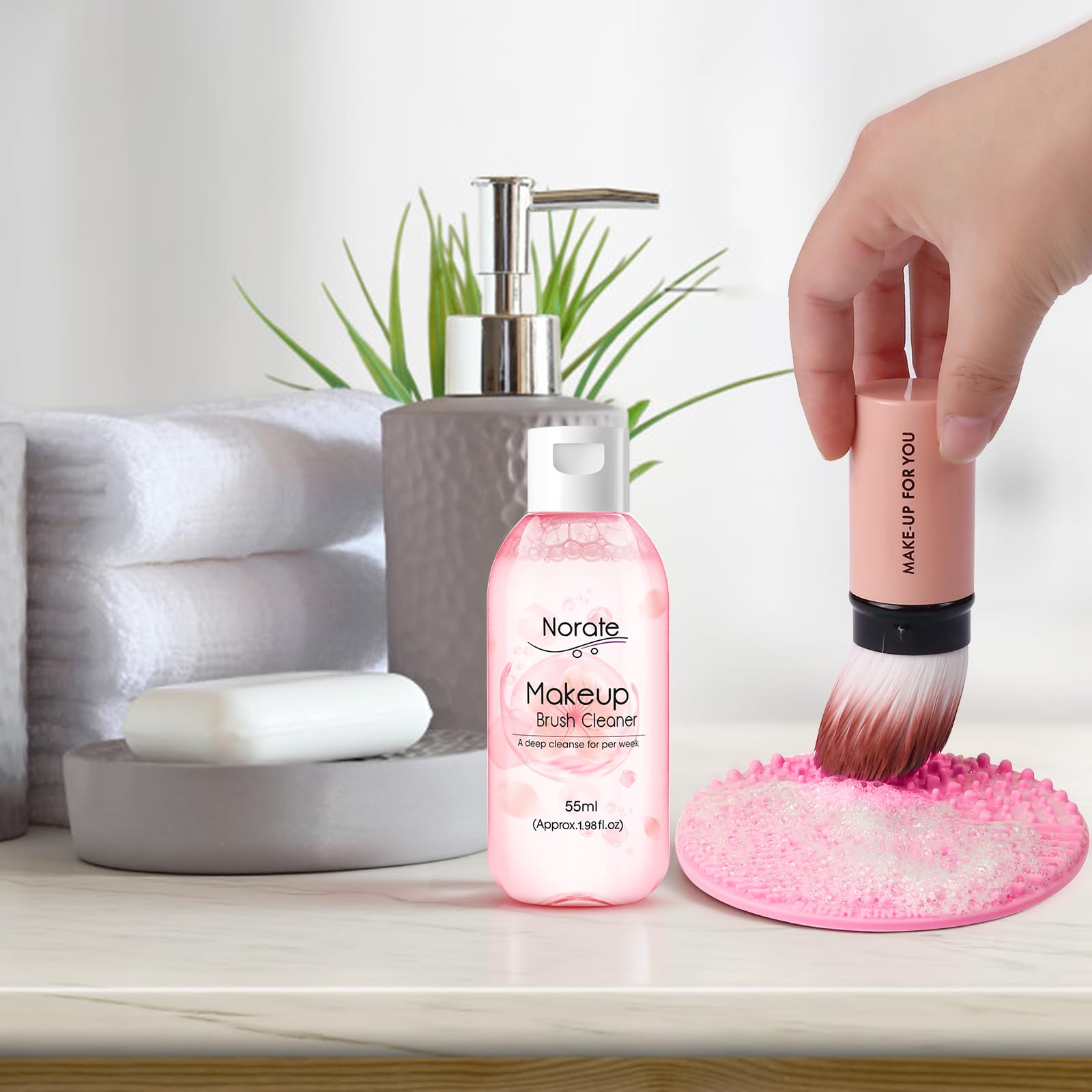 Norate makeup brush cleaner gift pack ready for gifting to makeup lovers.