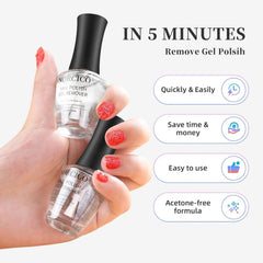 NORCICO gel-polish-remover applied to nails for fast 3-5 minute removal