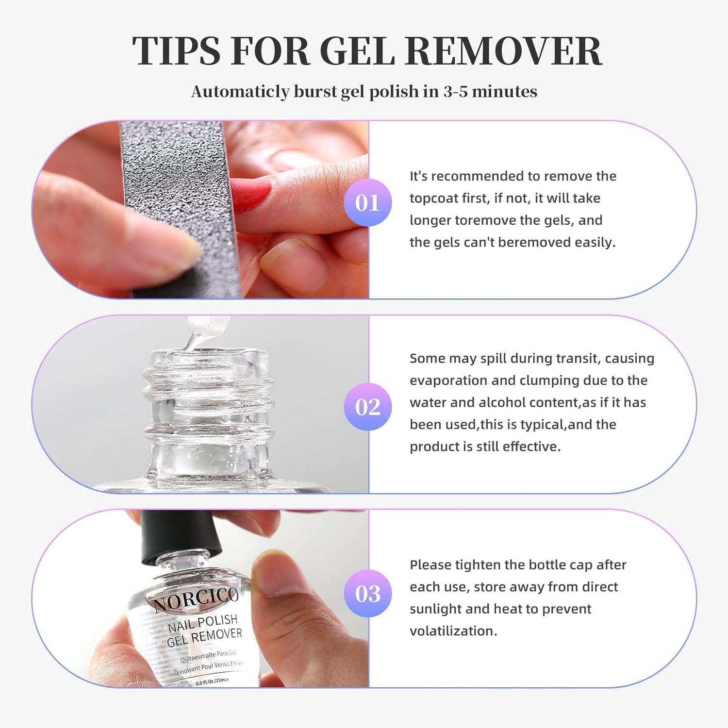 NORCICO gel-polish-remover safety tips guiding correct use and results