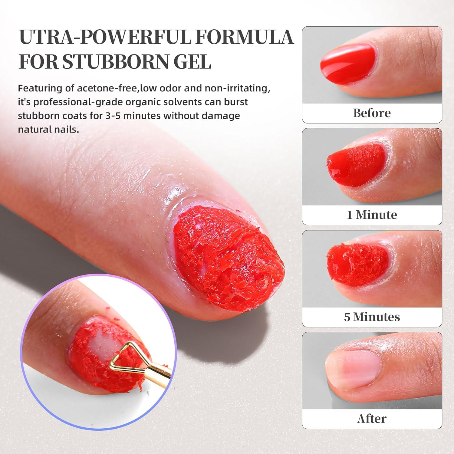 NORCICO gel-polish-remover waiting during the 3-5 minute removal process