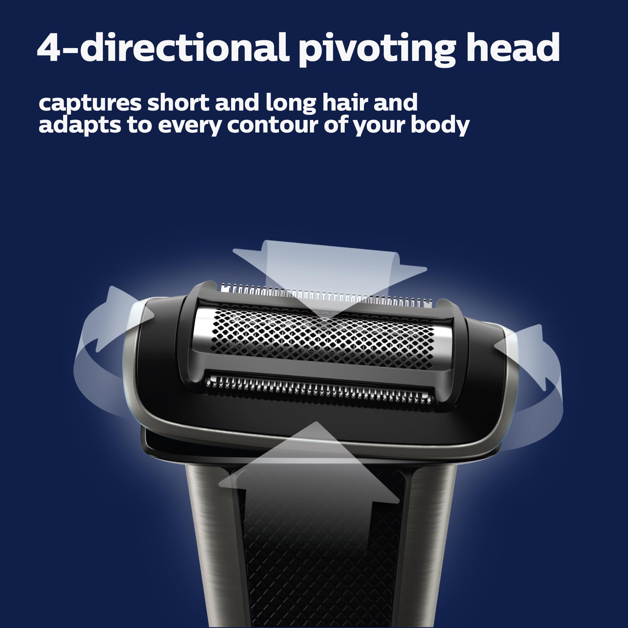Norelco Bodygroom 7000 self-sharpening blades maintain efficiency through daily trimming.