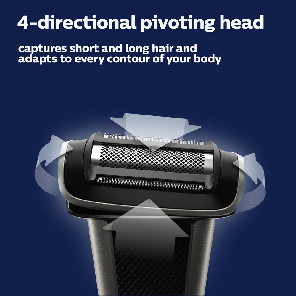 Norelco Bodygroom 7000 self-sharpening blades maintain efficiency through daily trimming.