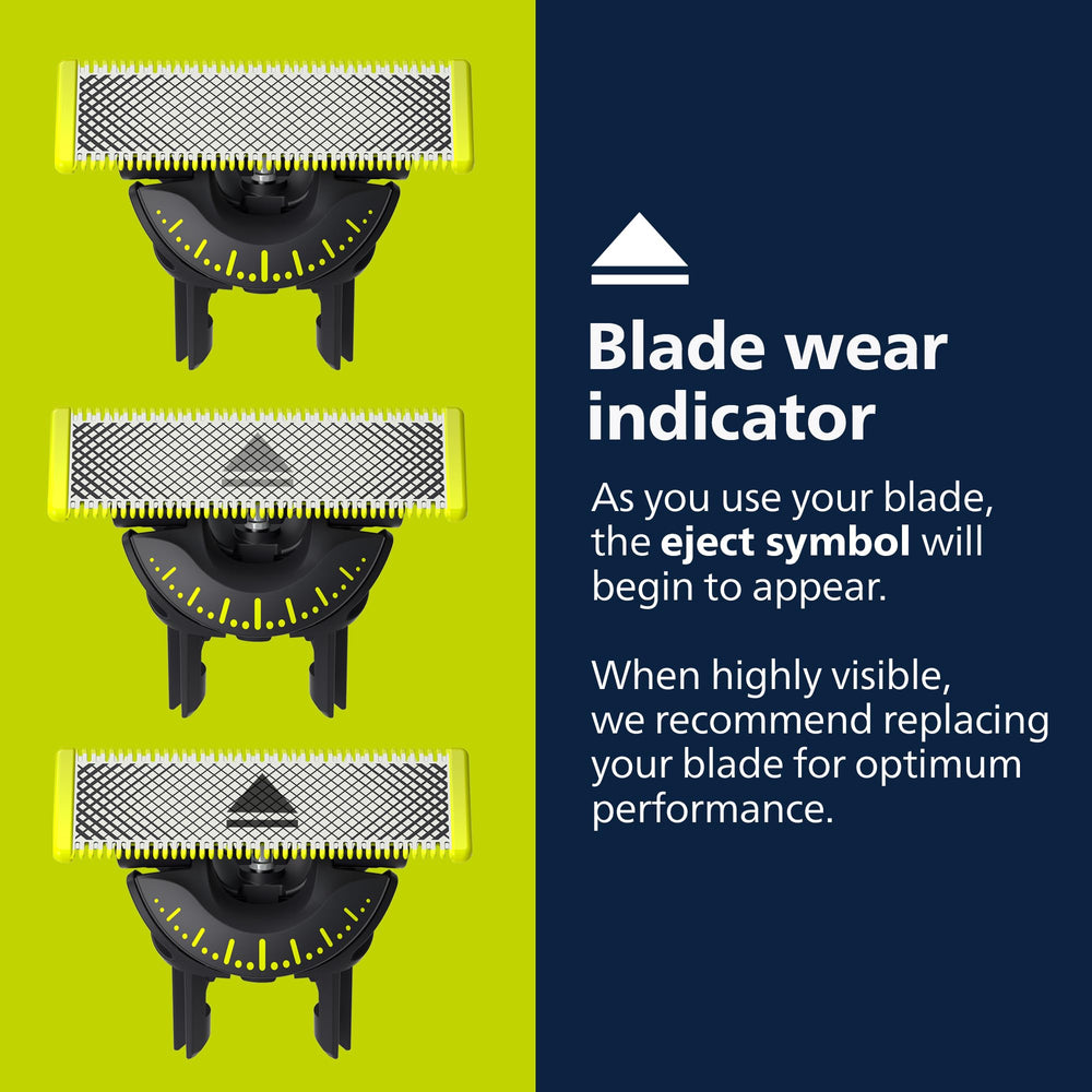 Norelco OneBlade 360 side profile highlighting blade flex and contour-following design benefit