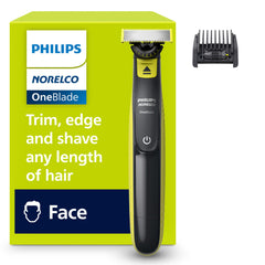 Norelco OneBlade 360 face with precise edging for sharp facial lines