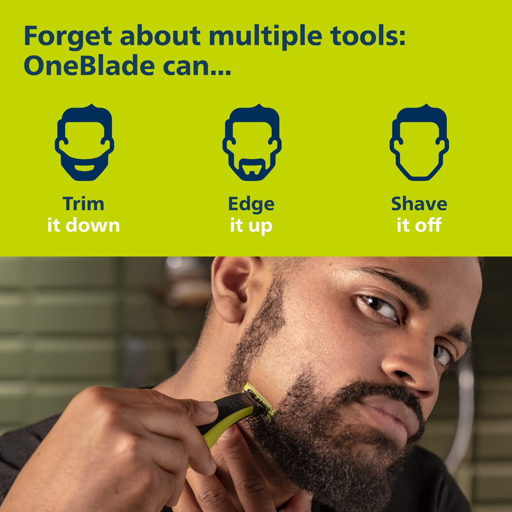 Norelco OneBlade body blade with skin guard for comfortable body grooming.