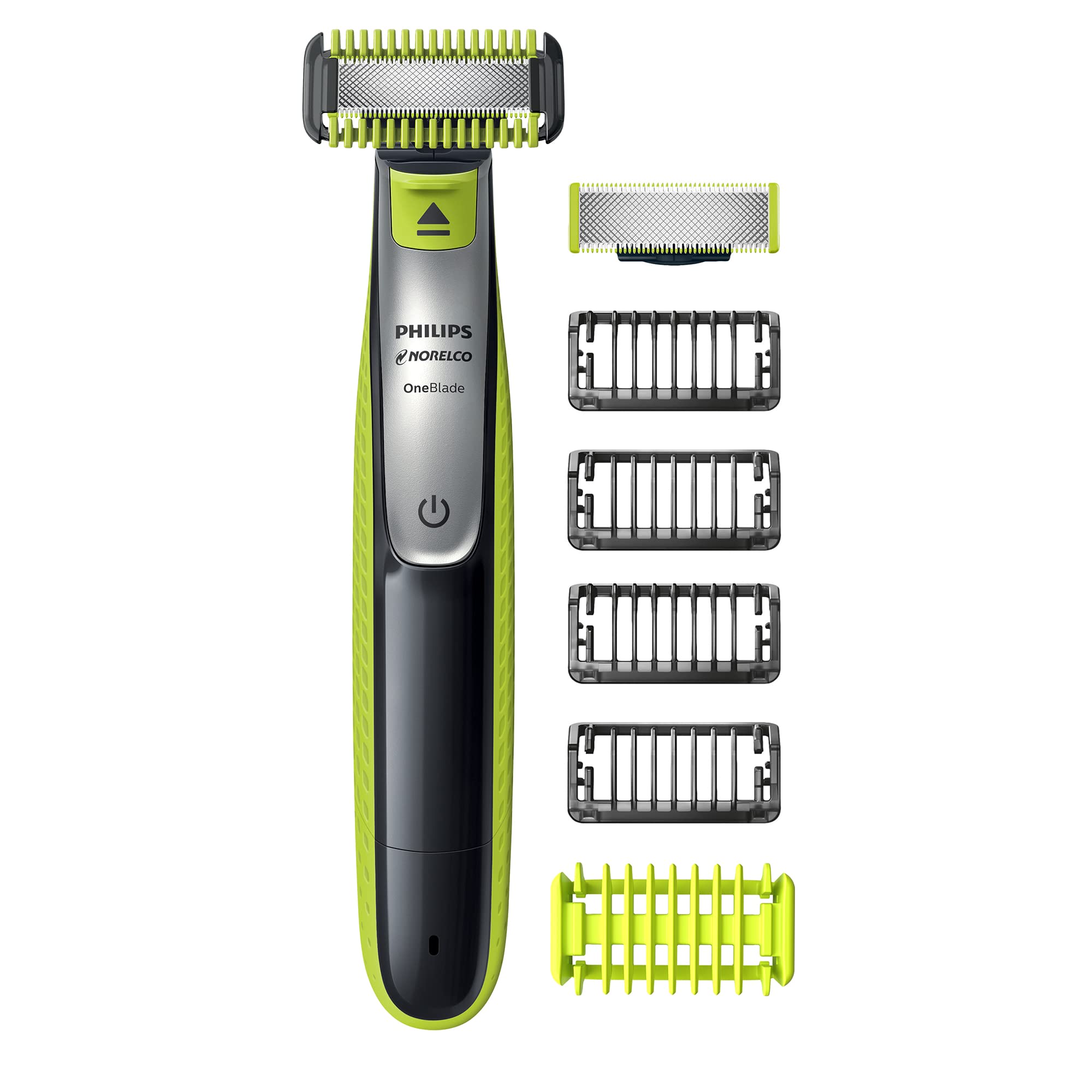 Norelco OneBlade face blade for precise trimming.