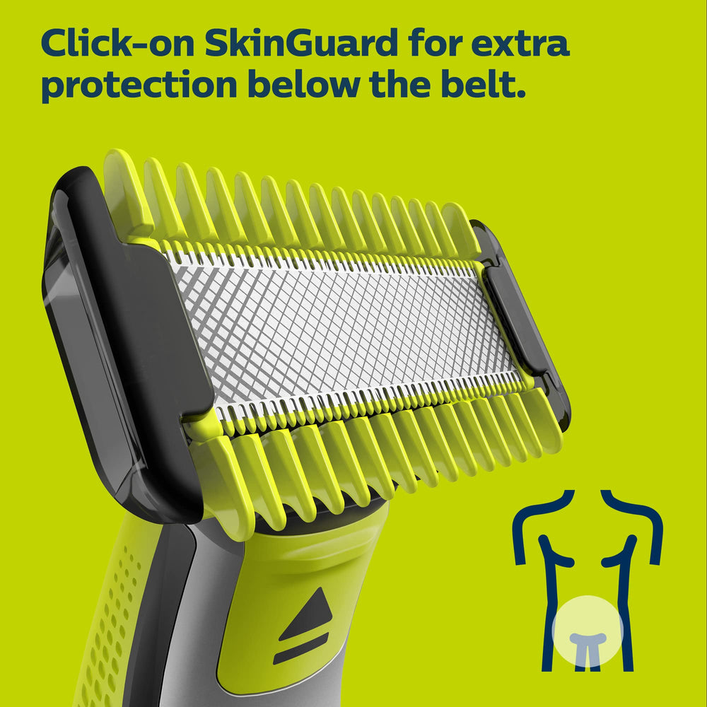 Norelco OneBlade stubble combs for even facial trim.