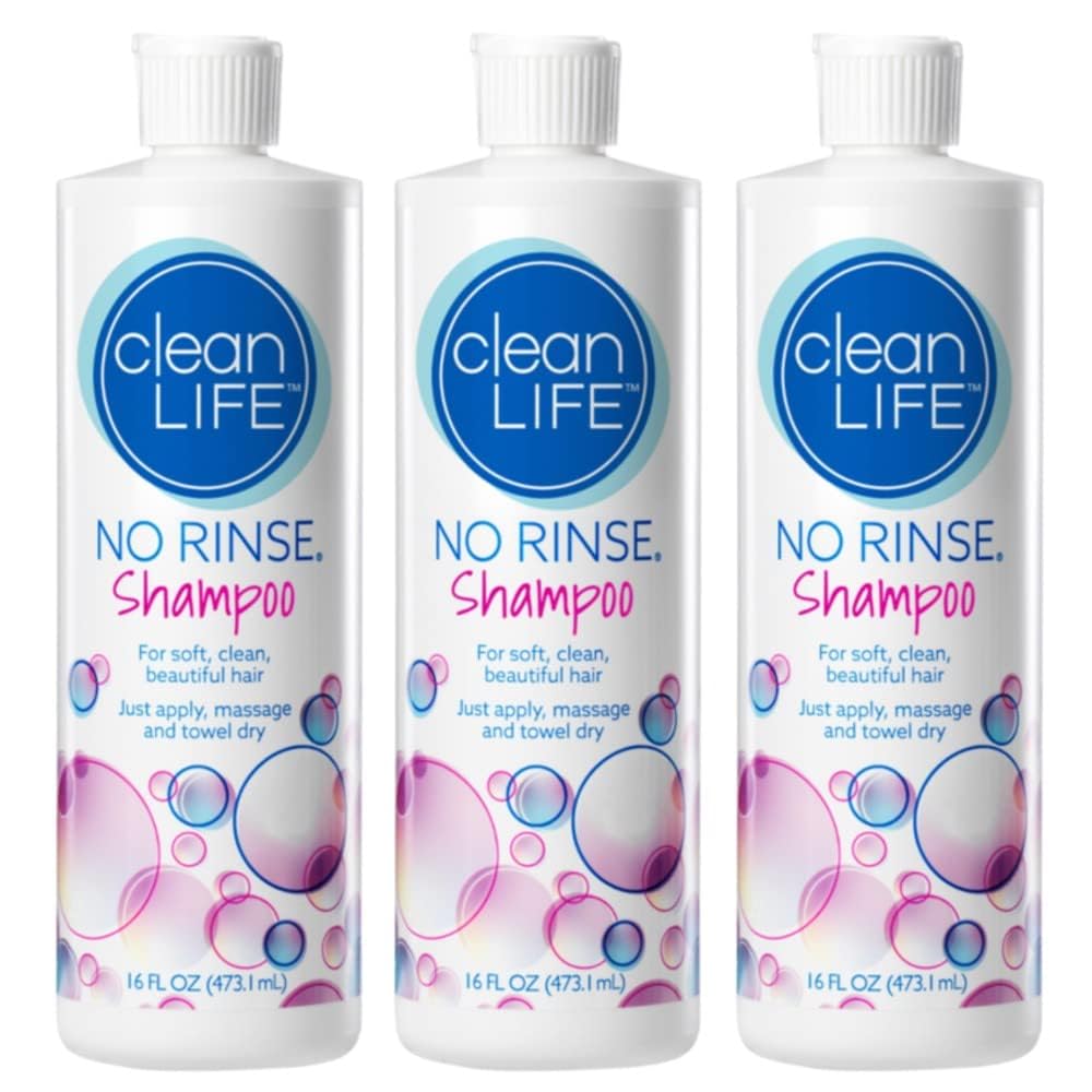 No-Rinse Shampoo pack of 3 bottles for convenient rinse-free cleansing