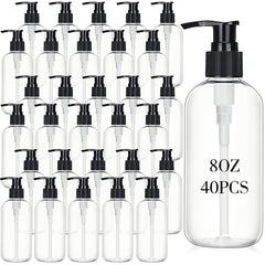 Norme empty pump bottles 8oz clear — bulk travel-ready storage solution.