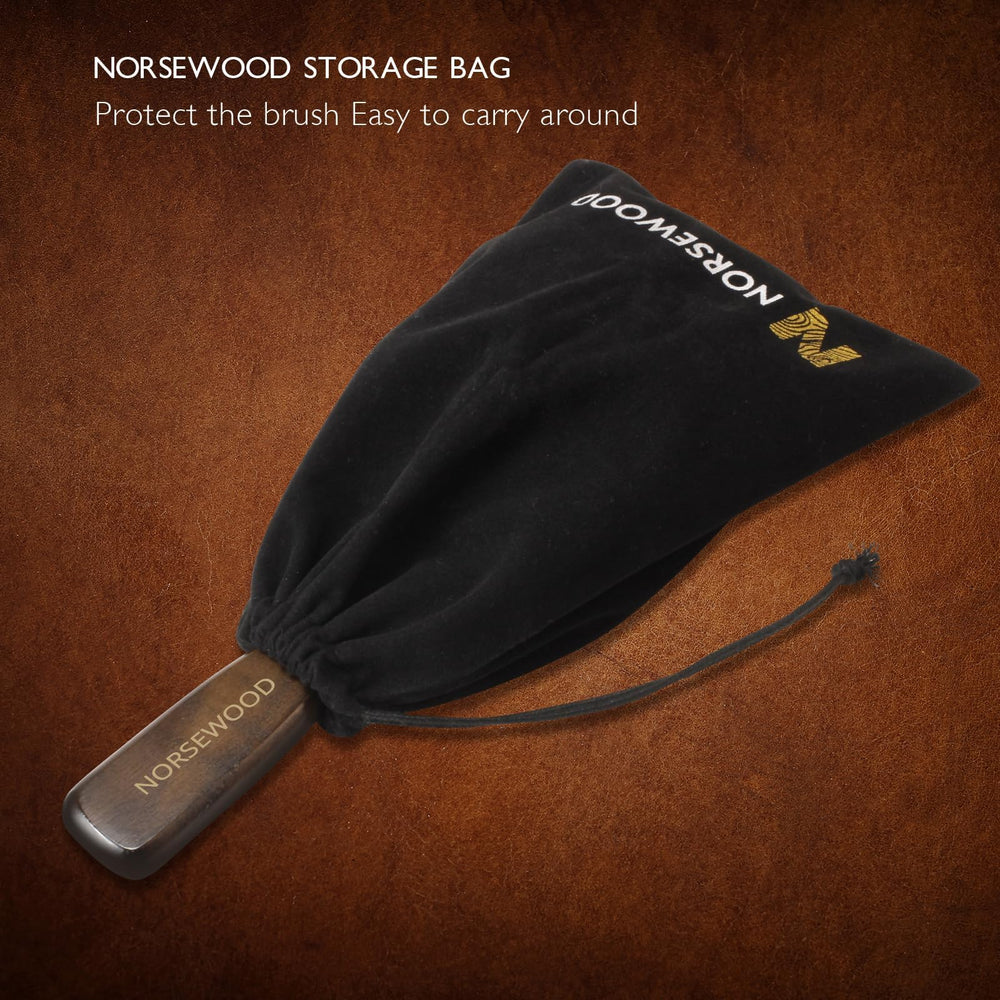 Norsewood brush distributing natural scalp oils to boost shine