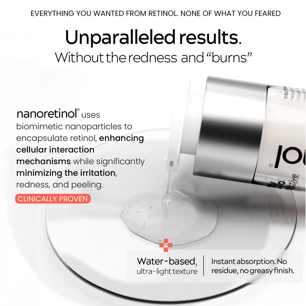 NANORETINOL applied to face and eye contour for multi-area care