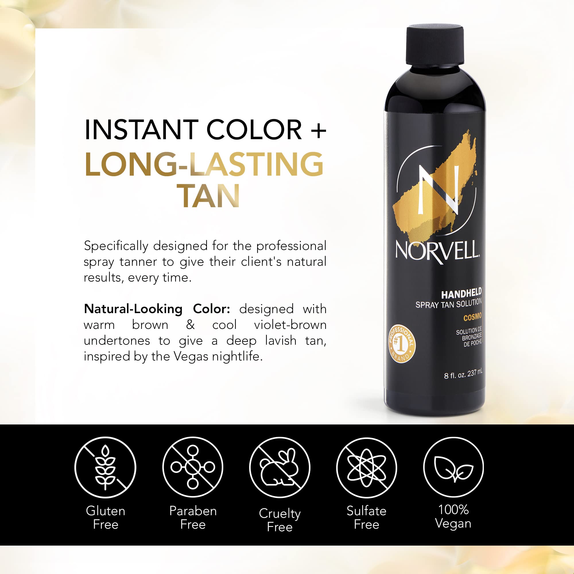 Norvell Cosmo app hands illustrate smooth even tanning during home sessions.