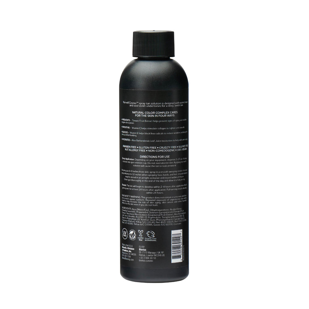 Norvell Cosmo bottle closeup dispense highlights accurate cup fill and clean application.
