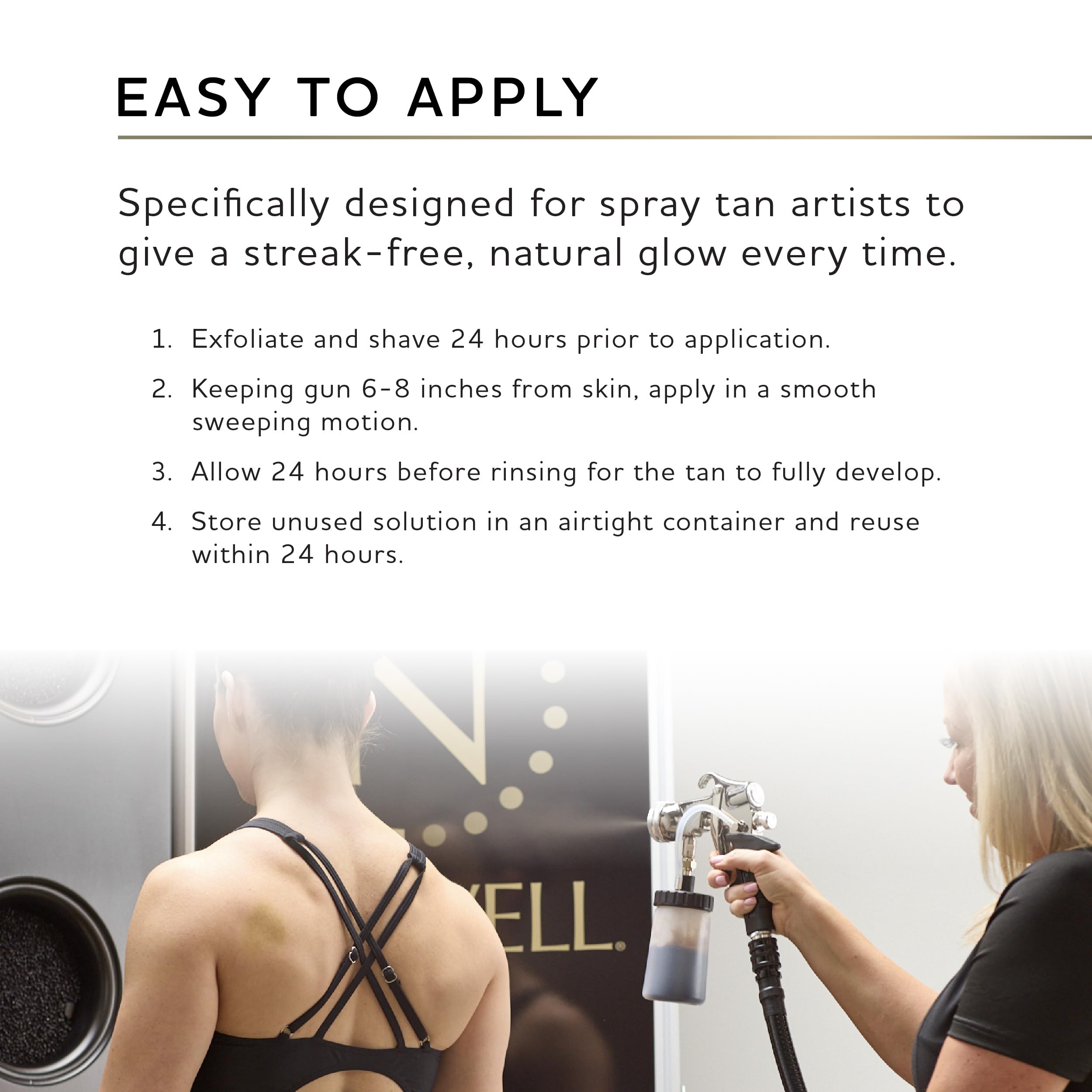 Norvell Cosmo spray tan bottle resting on a clean vanity
