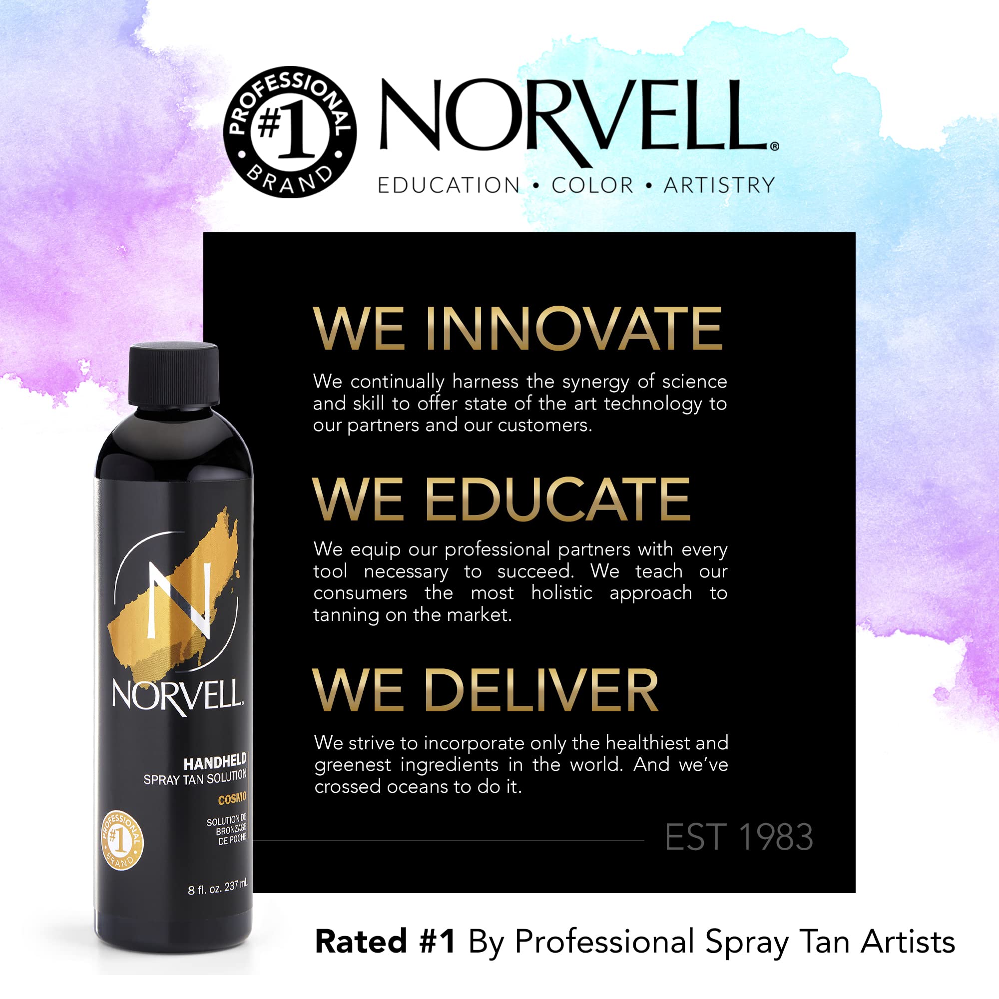 Norvell Cosmo mist on skin highlights quick natural bronze coverage.