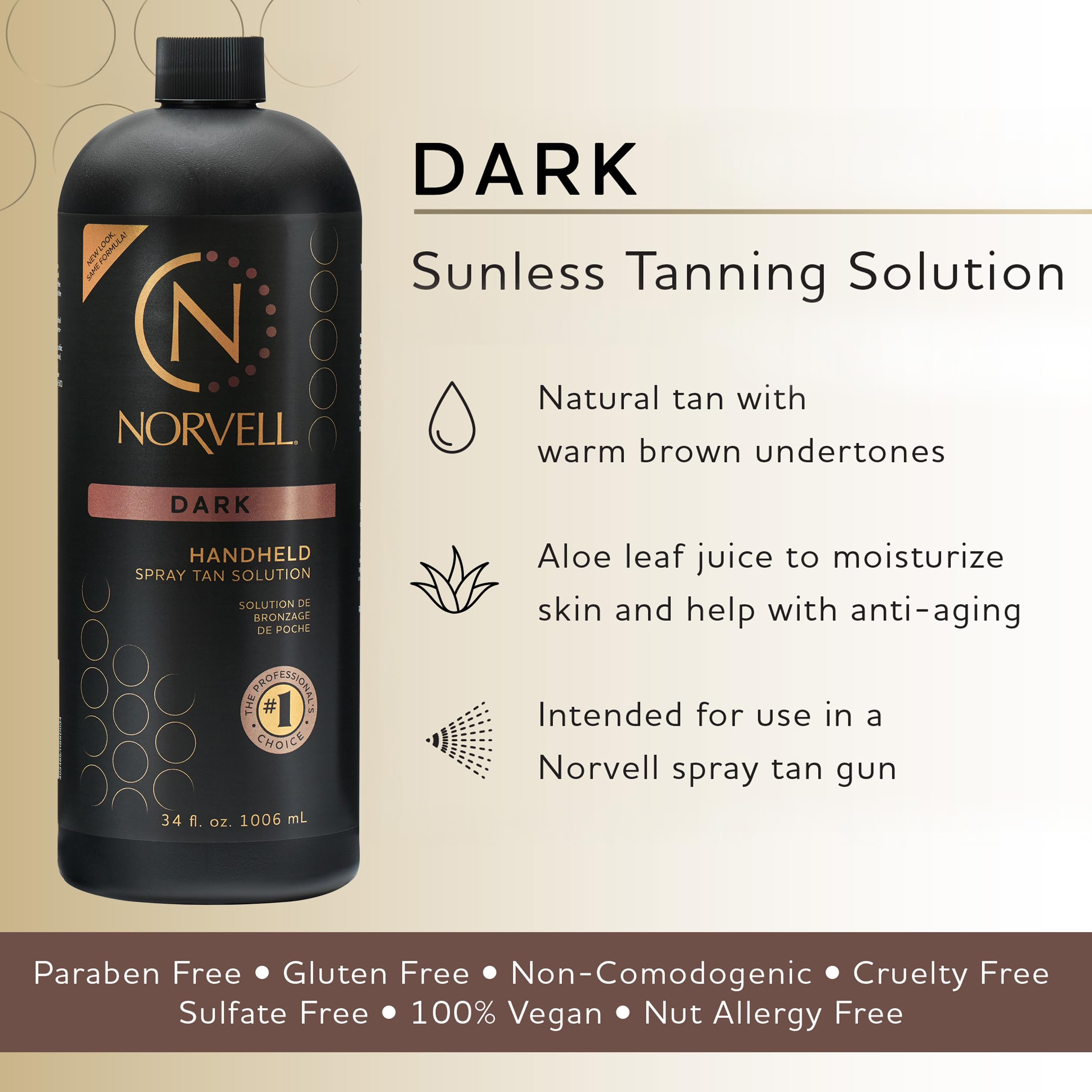 Norvell HVLP airbrush application for even sunless tan