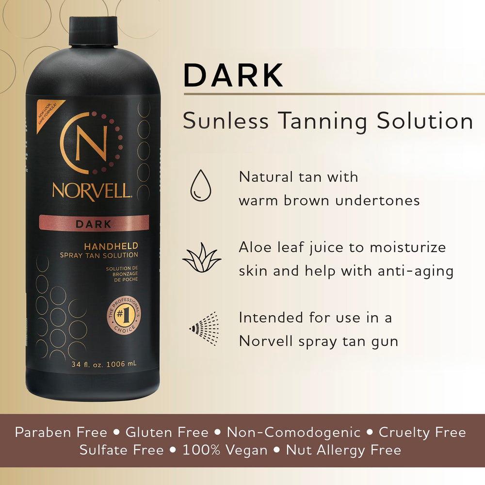Norvell HVLP airbrush application for even sunless tan