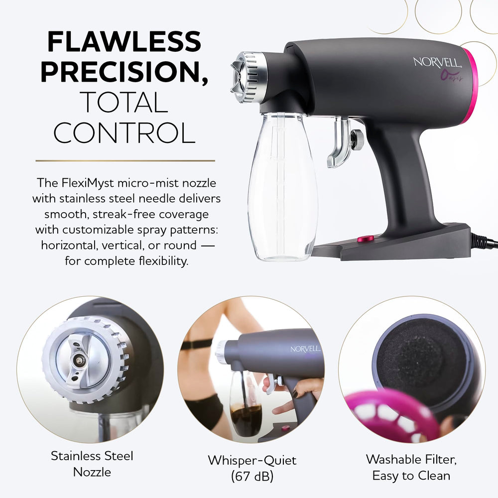 Norvell Oasis FlexiMyst sprayhead delivers precise micro-mist application.