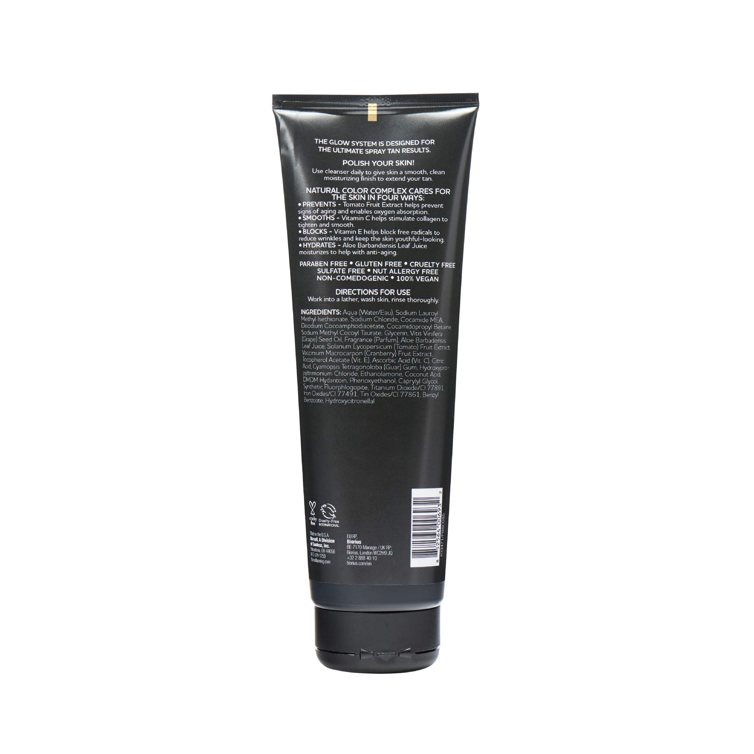 Norvell Post Self Tanner cleanser texture close-up showcases non-strip cleansing.