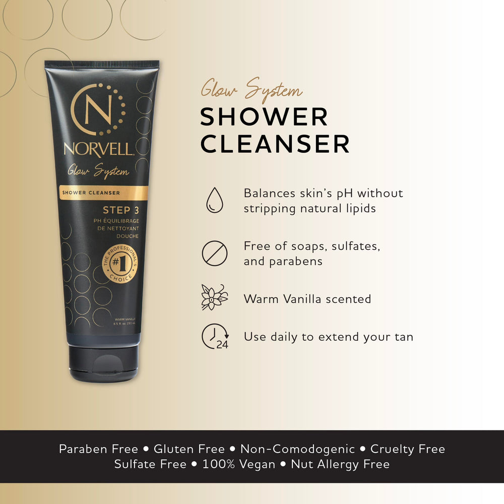 Norvell Post Self Tanner cleanser pour shows gentle lather for extended sunless tan.