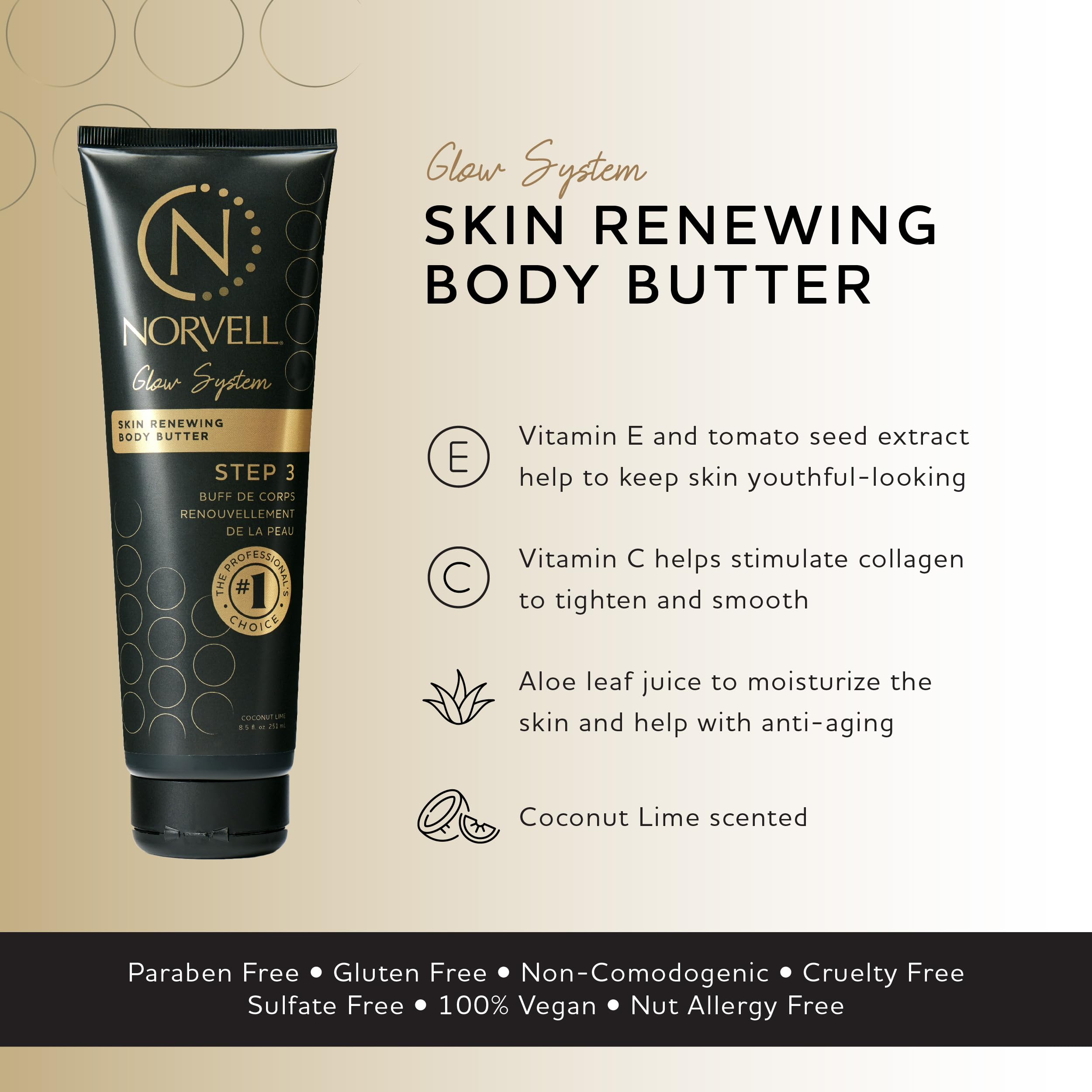 Norvell Post Tanning Repairing Body Butter creamy texture highlights rich moisture.
