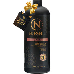 Norvell Premium Spray Tan Solution Dark bottle highlighting deep bronze color potential