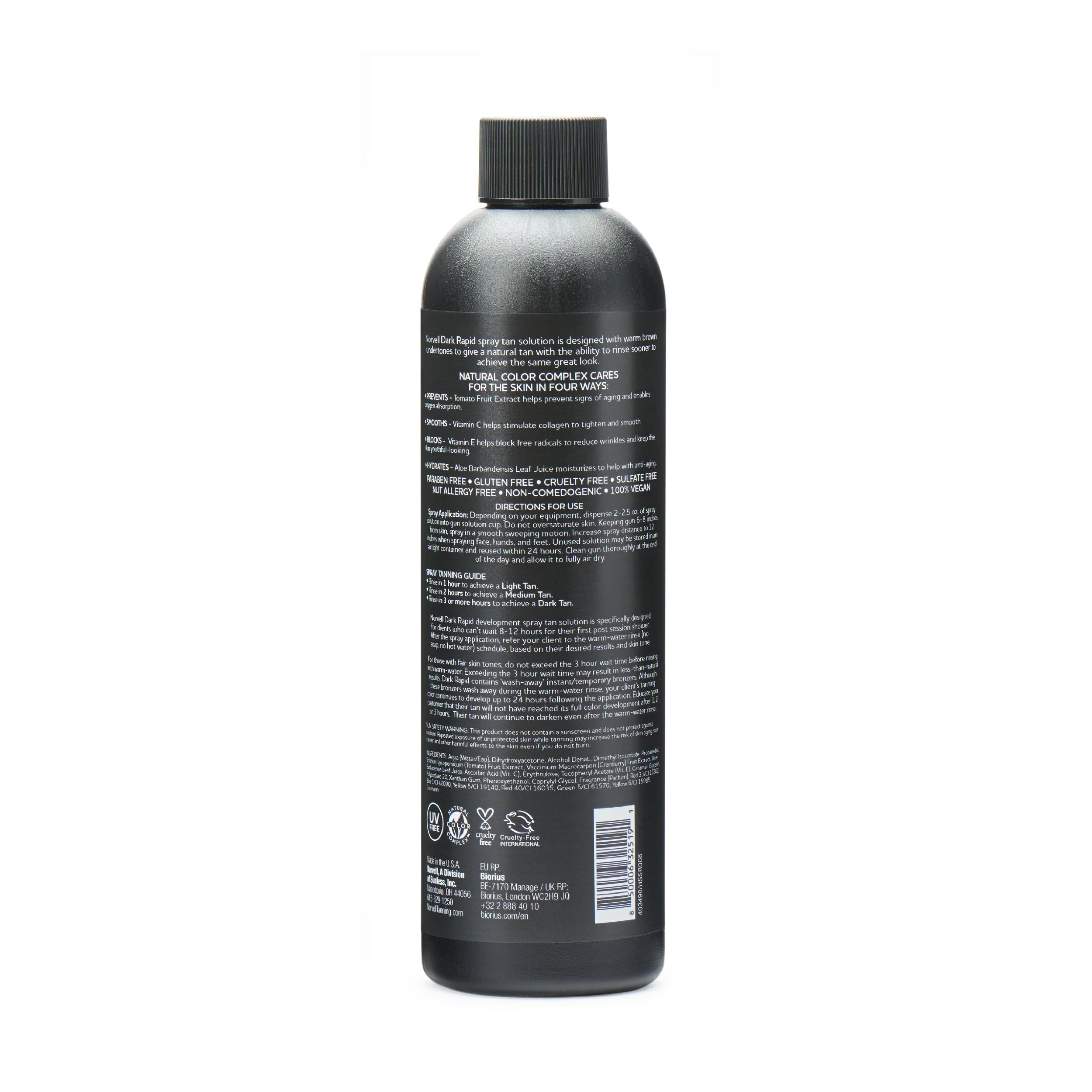 Norvell Premium Spray Tan Solution Dark Rapid application-steps guide for proper use