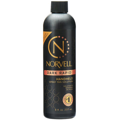 Norvell Premium Spray Tan Solution Dark Rapid bottle demonstrates fast color development for easy at-home tanning