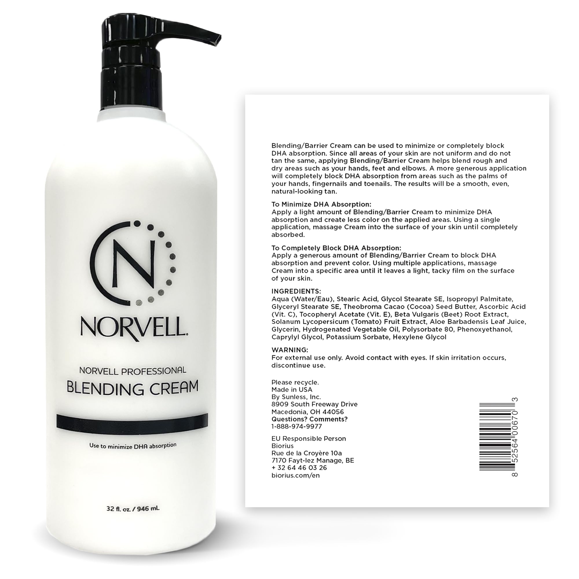 Norvell Pro-Blending DHA Barrier Cream applied to elbows and knees for even color