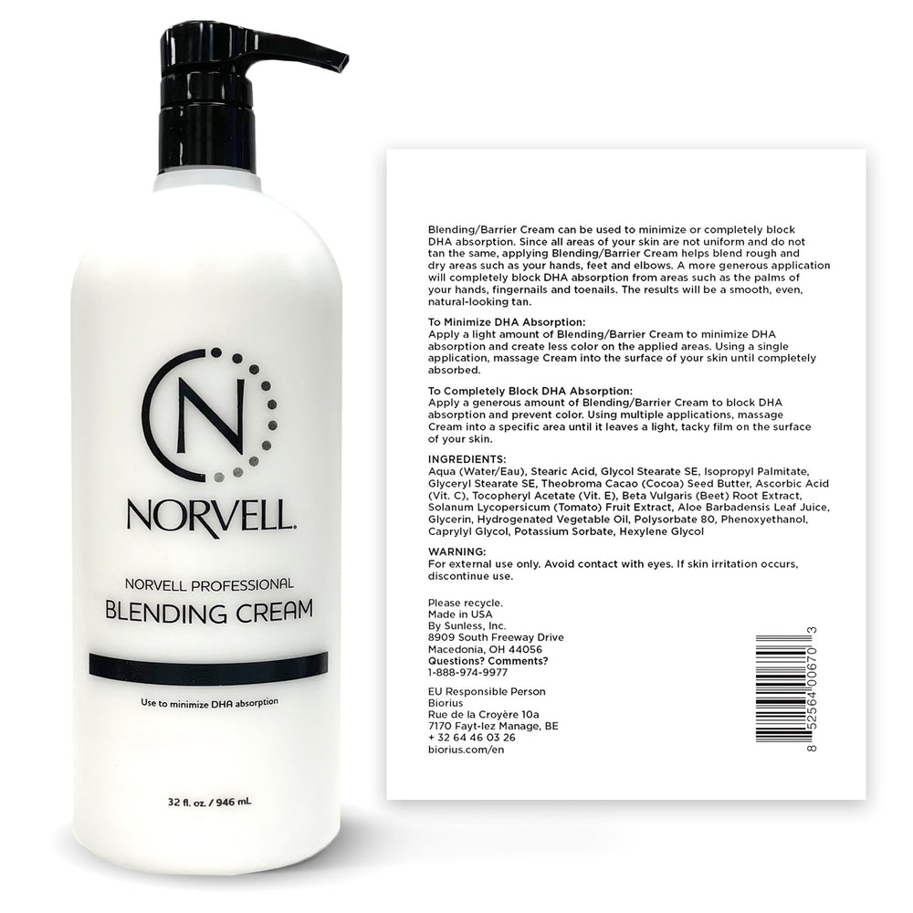Norvell Pro-Blending DHA Barrier Cream applied to elbows and knees for even color