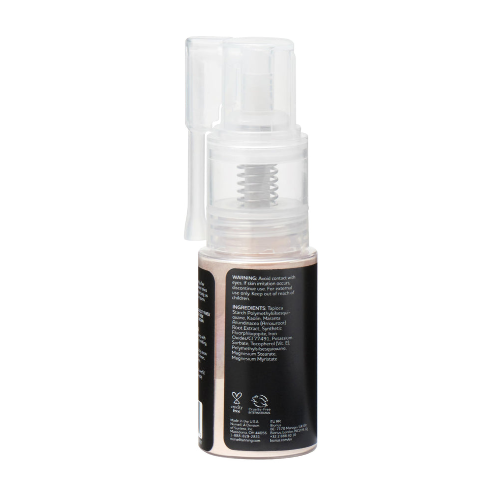 Norvell Tan-Lucent cruelty-free branding on a finishing powder