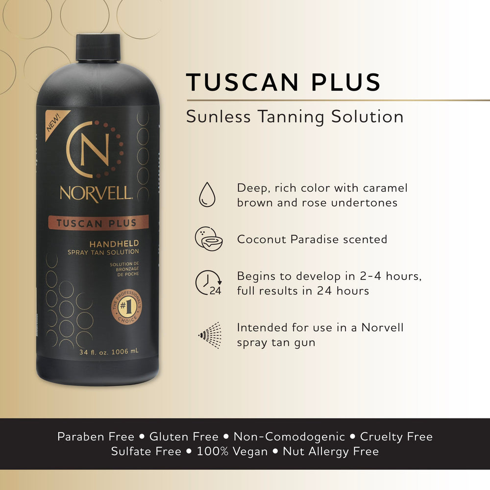 Norvell Tuscan Plus spray gun-ready setup enables consistent professional application.