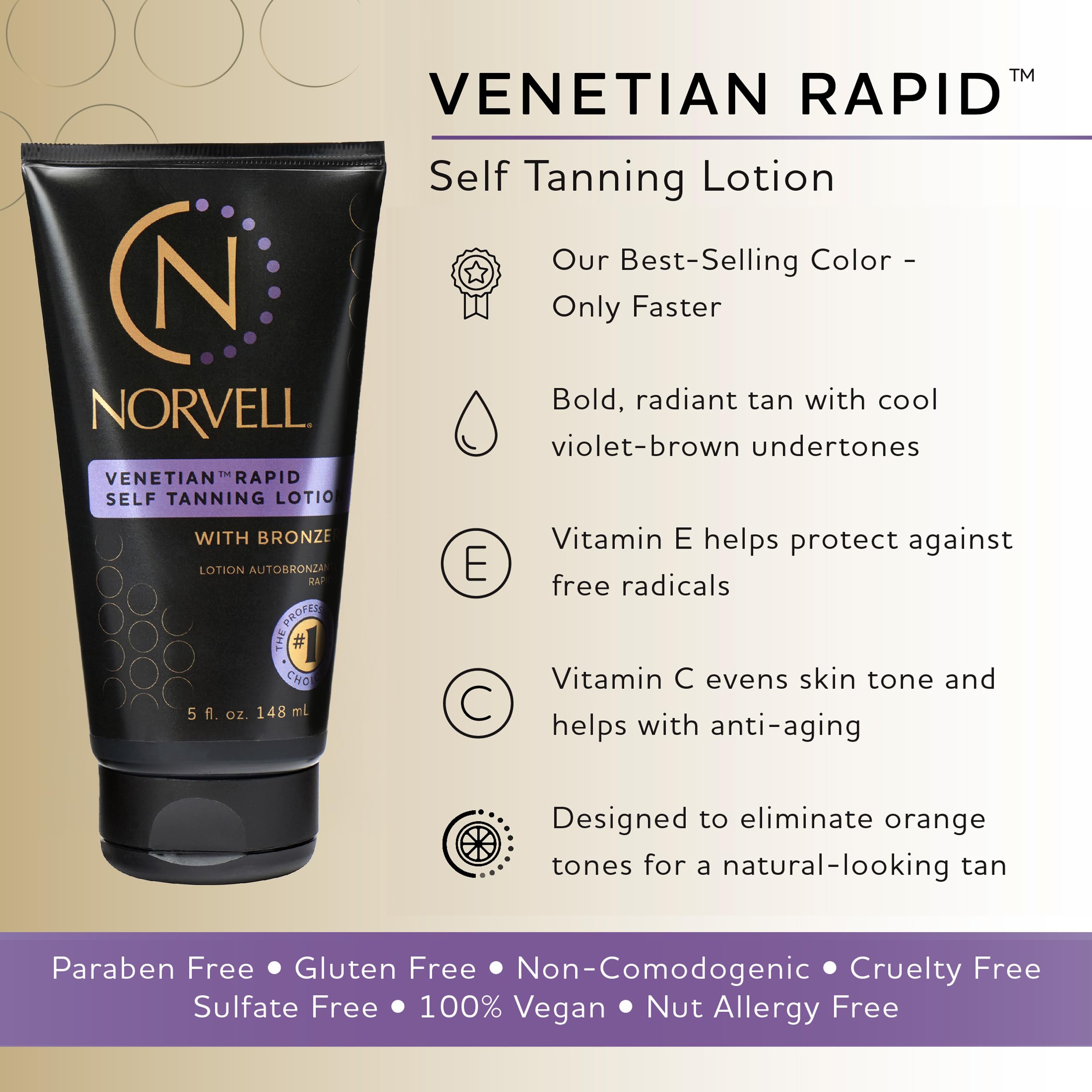 Norvell Venetian application mitt for easy, even blending and streak-free results
