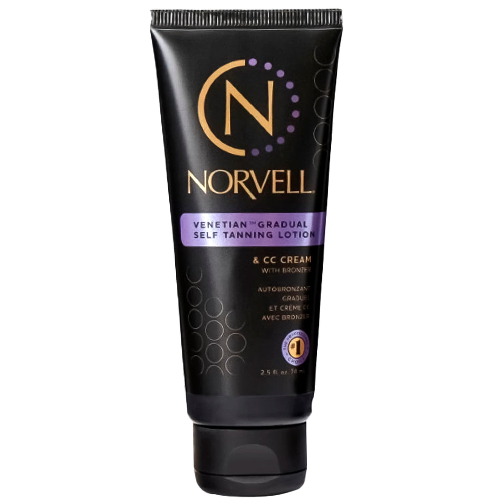 Norvell Venetian self-tanner bottle for even, gradual color development.