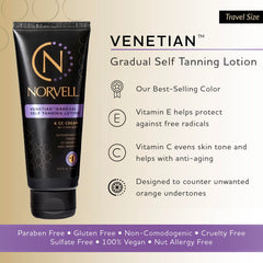 Norvell Venetian travel-size bottle enables on-the-go touch-ups.