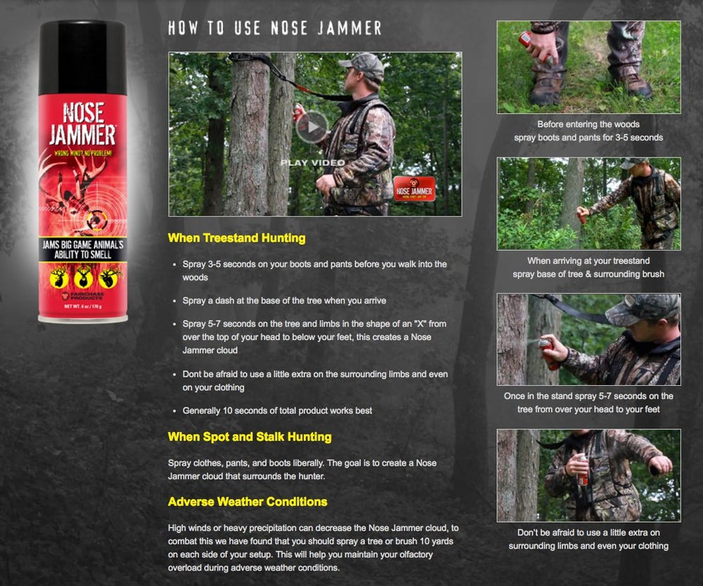 Nose Jammer hunting body wash in an outdoor scene for field use.
