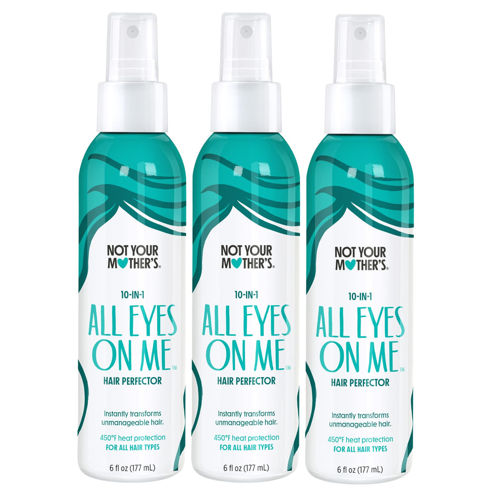 Not Your Mother's All Eyes On Me bottle pour showing 6 oz spray for heat protection