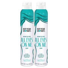 Not Your Mother's All Eyes On Me de-frizz spray package shows dual-pack value for touch-ups