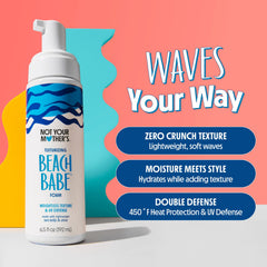 Not Your Mother's Beach Babe Texturizing Foam closeup showing light, crunch-free texture.