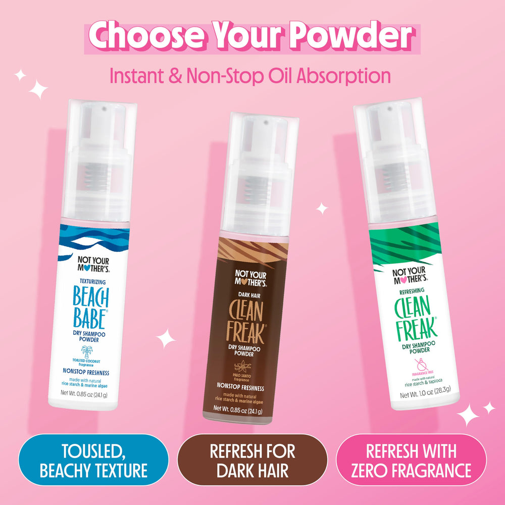 Not Your Mother's Beach Babe vegan talc-free badge on bottle