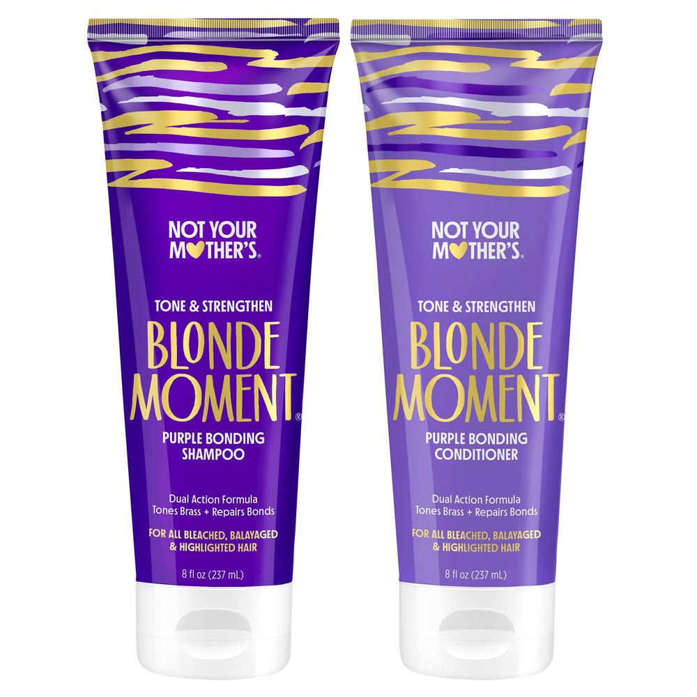 Not Your Mother's Blonde Moment Purple Shampoo bottle for anti-brass toning.