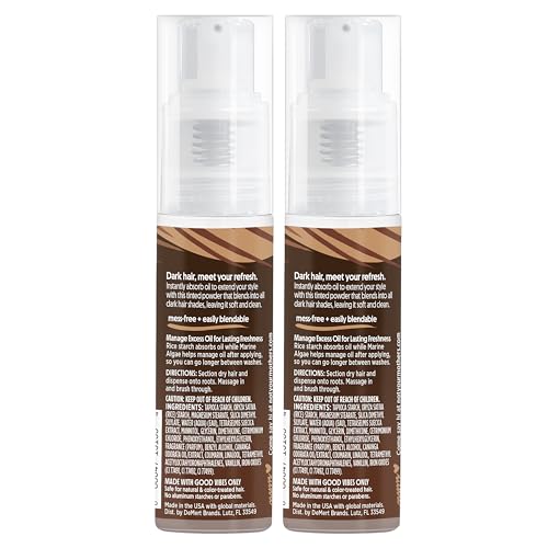 Not Your Mother's Clean Freak 2-pack dark hair dry shampoo powder ready for quick refresh on the go.