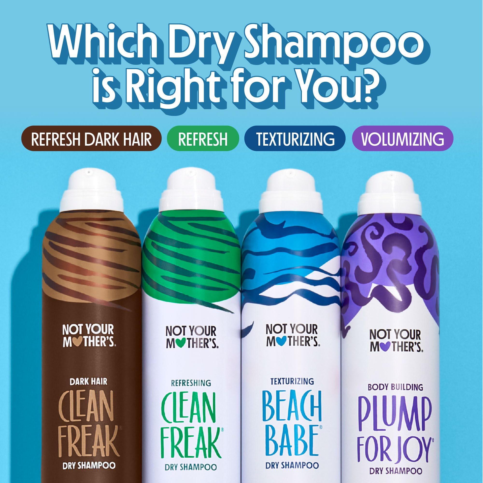 Not Your Mother's Clean Freak Dark Hair Dry Shampoo packaging highlights value.