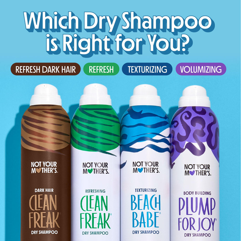 Not Your Mother's Clean Freak Dark Hair Dry Shampoo packaging highlights value.