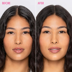 Not Your Mother's Clean Freak dark hair dry shampoo powder close-up shows tint blending with brunette shades.