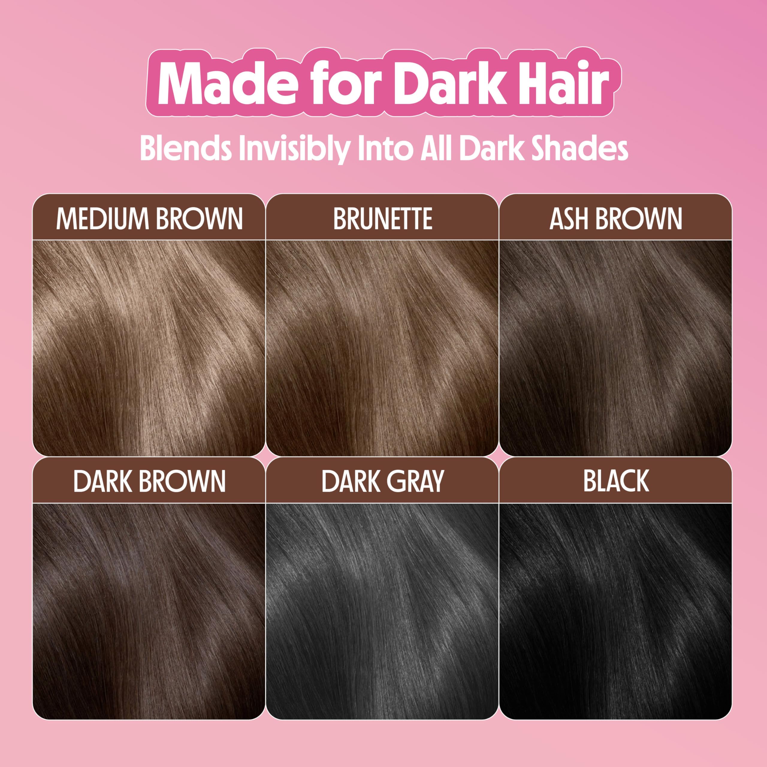 Not Your Mother's Clean Freak dark hair dry shampoo powder marine algae oil absorption continues after application.